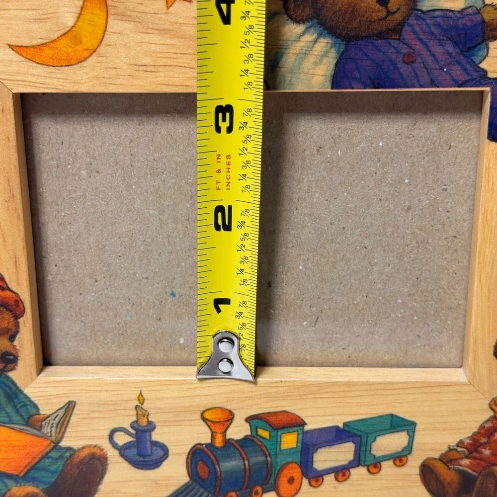 Fetco International Wood Teddy Bear Bedtime‎ Picture Frame Handcrafted